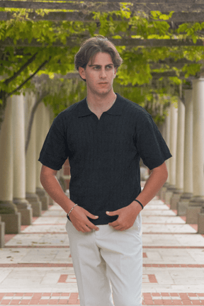 Alessandro Toscani™ Black / M Santa Fe - Machined Polo Shirt