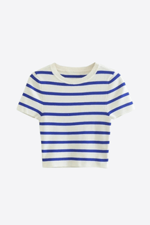 Alessandro Toscani Blu / S MARIA™ | Cropped T-Shirt