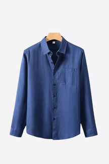 Alessandro Toscani Blue Navy / S Long Sleeve Linen Shirt