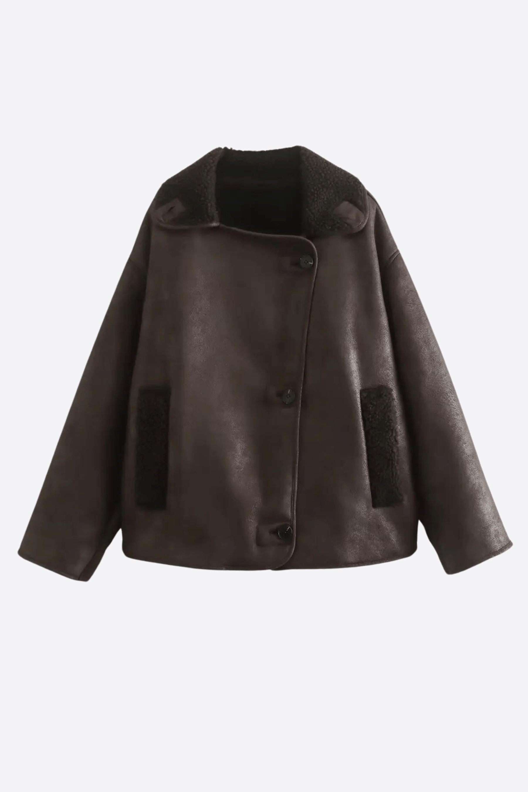 Alessandro Toscani Brown / S GIULIANA™ | Faux Leather Coat