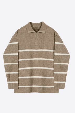 Alessandro Toscani Khaki / M Montalto - Striped Sweater