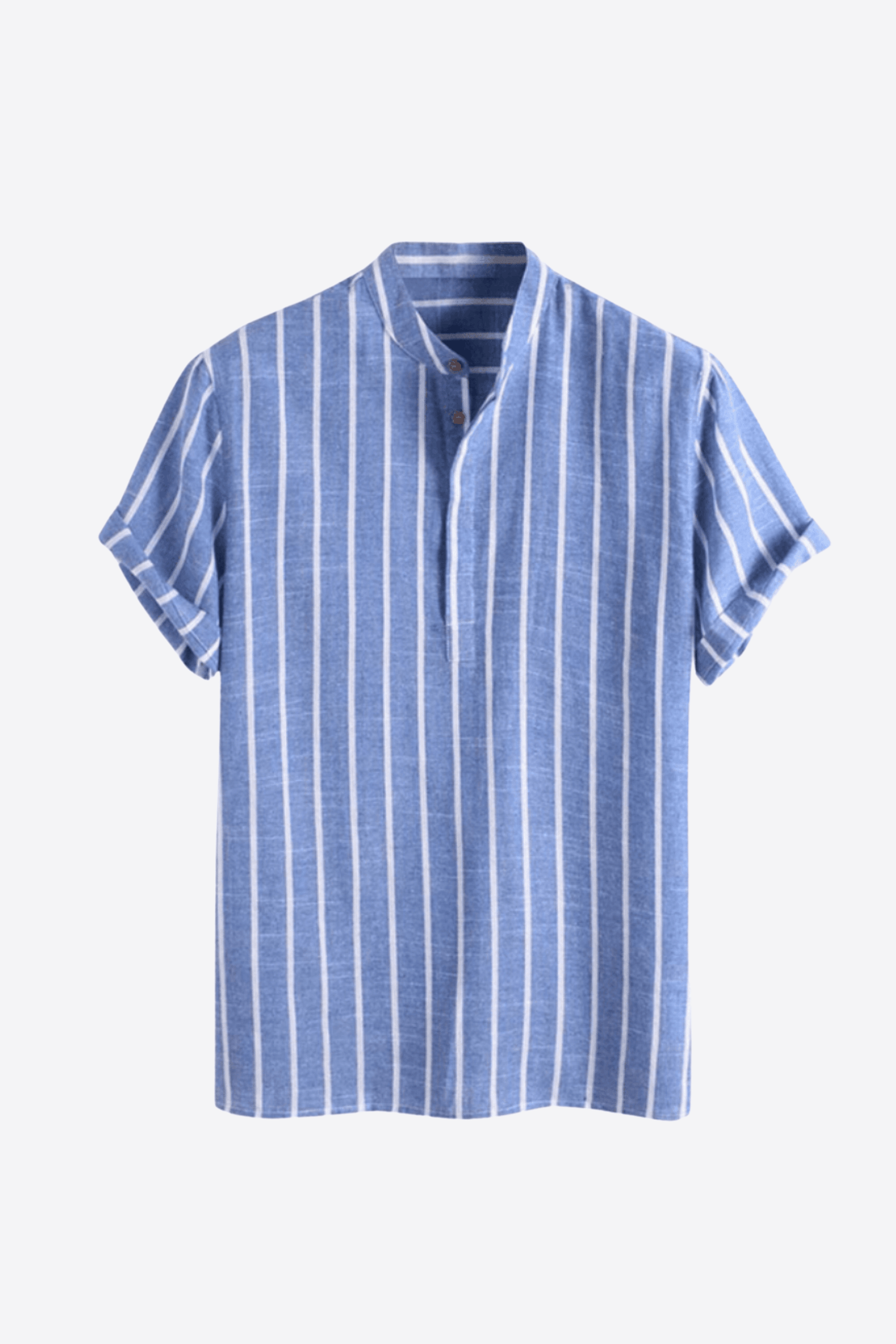 Alessandro Toscani™ White & Light Blue / S MANUEL™ | Striped Shirt with Short Sleeves